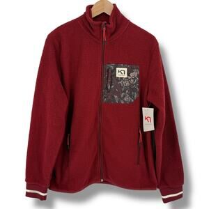 Kari Traa Rothe Midlayer L/G Red Sherpa Fleece Jacket Womens Sz L Full Zip Rouge